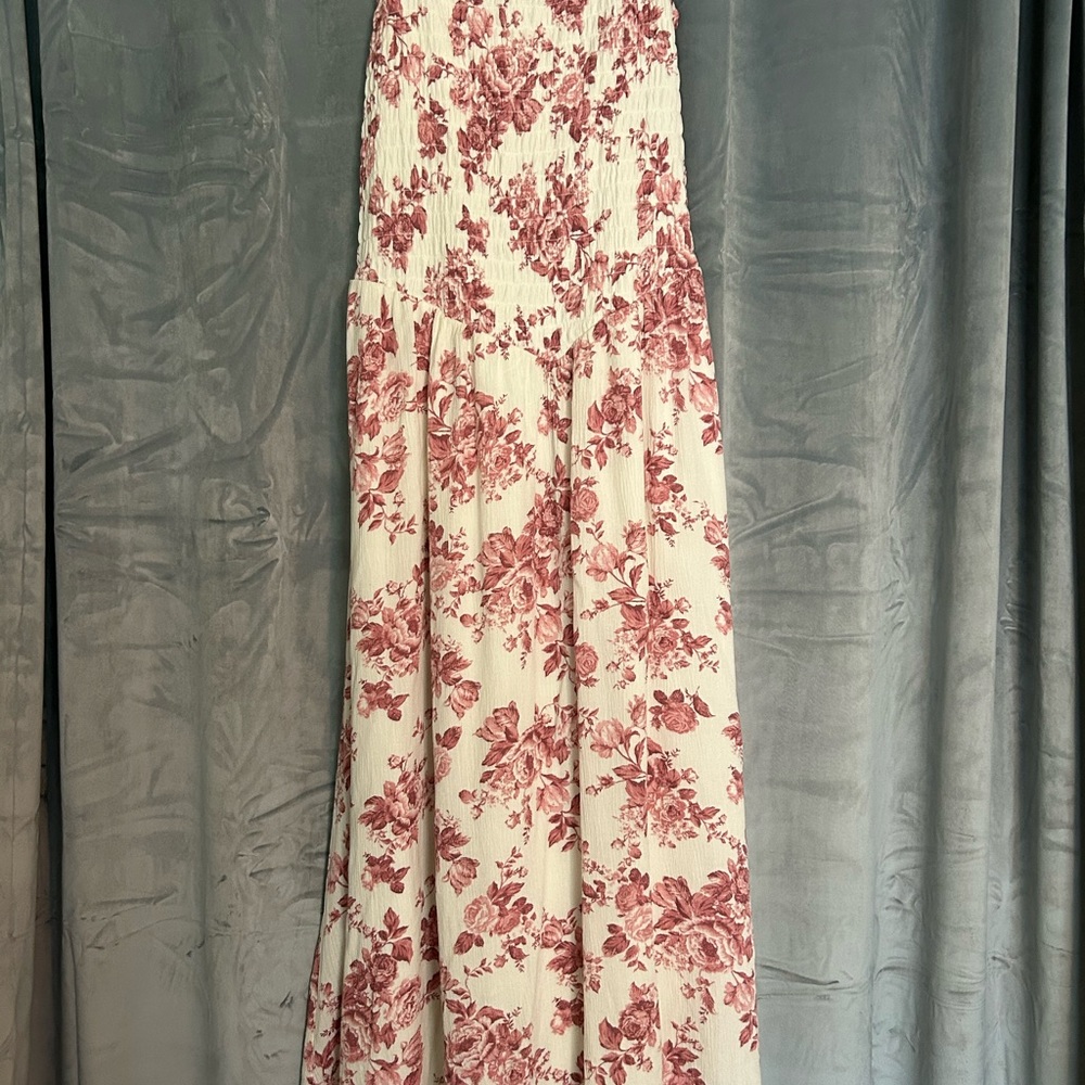 Floral Print Midi Dress Adjustable Straps